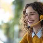 Smiling Woman with Headset