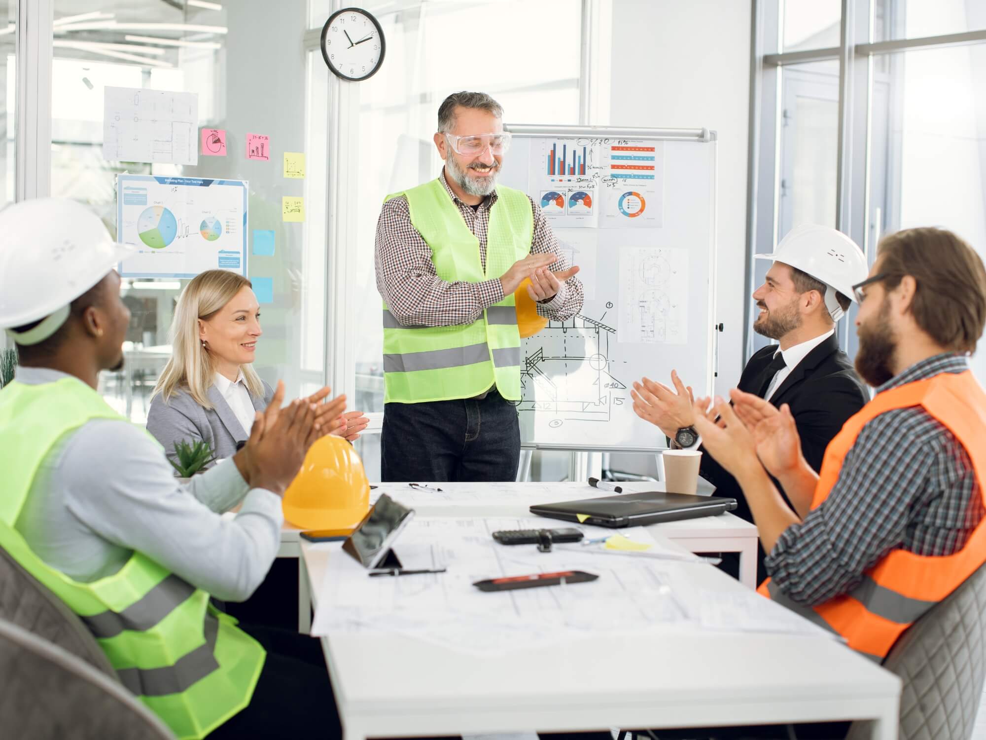 home service contractor team discussing eligibility for Jobber Grants